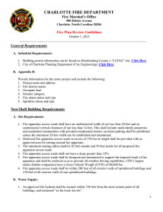 CHARLOTTE FIRE DEPARTMENT Fire Marshal’s Office General Requirements Fire Plan Review Guidelines