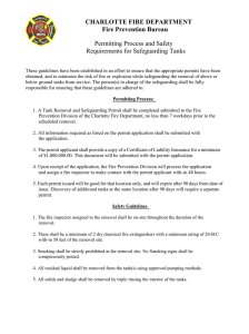 Permitting Process and Safety Requirements for Safeguarding Tanks CHARLOTTE FIRE DEPARTMENT
