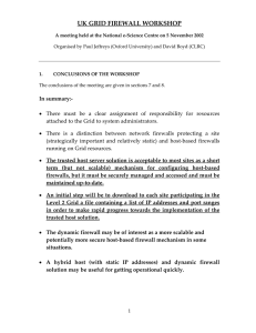 UK GRID FIREWALL WORKSHOP