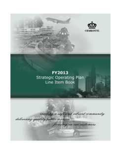 FY2013 Strategic Operating Plan