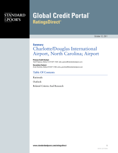 Charlotte/Douglas International Airport, North Carolina; Airport Summary: October 12, 2011