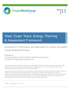 11 West Coast Wave Energy Planning &amp; Assessment Framework