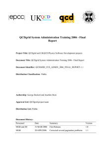 QCDgrid System Administration Training 2006 - Final Report