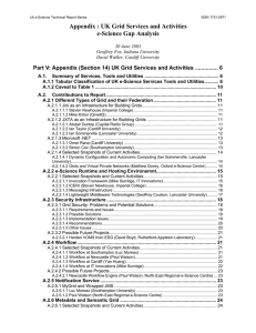 Appendix : UK Grid Services and Activities e-Science Gap Analysis