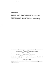 D TABLE  OF  TWO-SINUSOID-INPUT DESCRIBING  FUNCTIONS  (TSIDFs) 5.1)