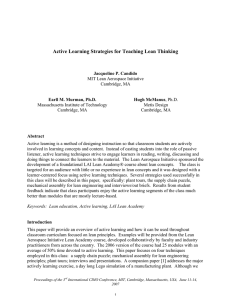 Active Learning Strategies for Teaching Lean Thinking