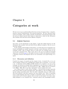 Categories at work Chapter 5