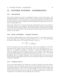 12 CONTROL SYSTEMS – LOOPSHAPING 12.1 Introduction