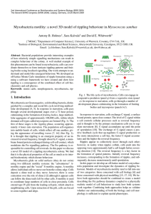 Myxobacteria motility: a novel 3D model of rippling behaviour in Myxococcus... Antony B. Holmes , Sara Kalvala and David E. Whitworth