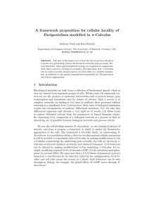 A framework proposition for cellular locality of Dictyostelium modelled in π-Calculus