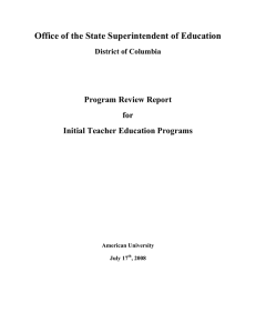Office of the State Superintendent of Education Program Review Report for