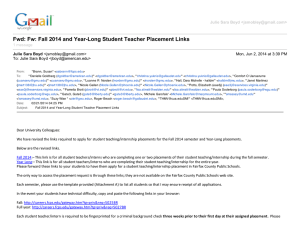 Fwd:  Fw:  Fall  2014  and  Year-­Long  Student  Teacher  Placement  Links