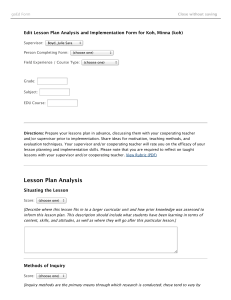 Edit Lesson Plan Analysis and Implementation Form for Koh, Minna...