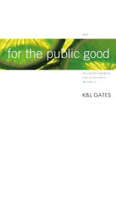 for the public good 2013 The publication highlighting select pro bono work of
