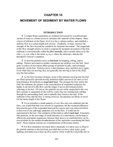 CHAPTER 10  MOVEMENT OF SEDIMENT BY WATER FLOWS 1