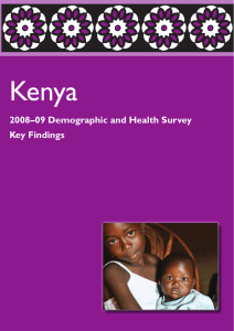 Kenya 2008–09 Demographic and Health Survey Key Findings