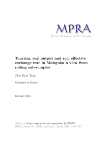 MPRA Tourism, real output and real effective rolling sub-samples
