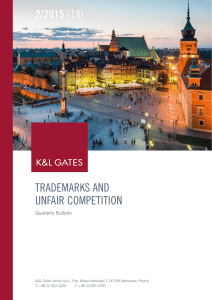 2/2015 TRADEMARKS AND UNFAIR COMPETITION Quarterly Bulletin