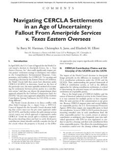 Navigating CERCLA Settlements in an Age of Uncertainty: Ameripride Services