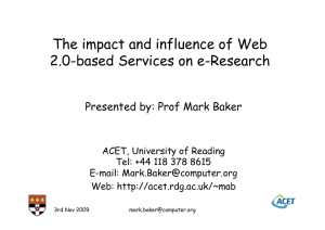 The impact and influence of Web 2.0-based Services on e-Research