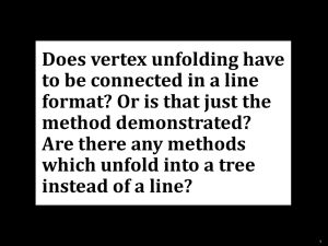 Does vertex unfolding have to be connected in a line method demonstrated?
