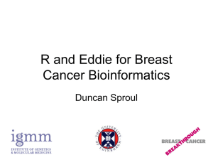 R and Eddie for Breast Cancer Bioinformatics Duncan Sproul