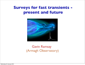Surveys for fast transients - present and future  Gavin Ramsay