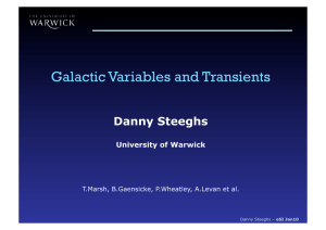Galactic Variables and Transients Danny Steeghs University of Warwick