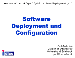 Software Deployment and Configuration
