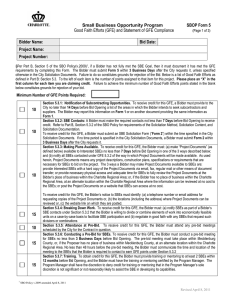 SBOP Form 5 Small Business Opportunity Program Bidder Name: Bid Date: