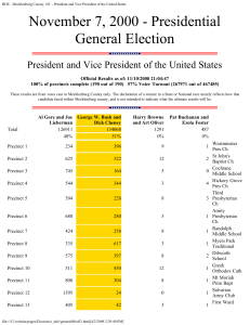 November 7, 2000 - Presidential General Election