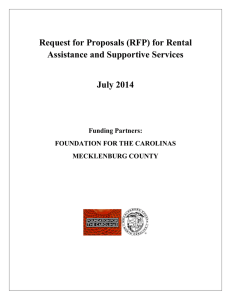 Request for Proposals (RFP) for Rental Assistance and Supportive Services  July 2014
