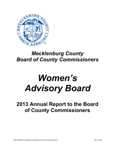 Women’s Advisory Board Mecklenburg County