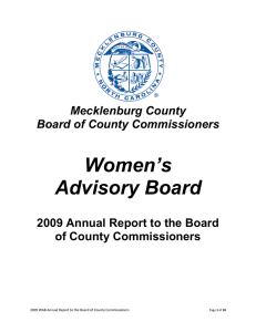 Women’s Advisory Board Mecklenburg County