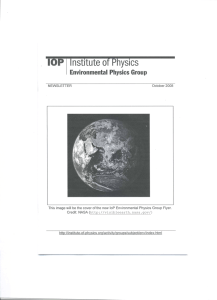 nnstitute orPhysics 'lOP Environmental Physics Group