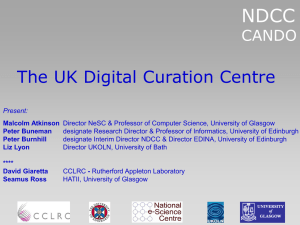 NDCC The UK Digital Curation Centre CANDO