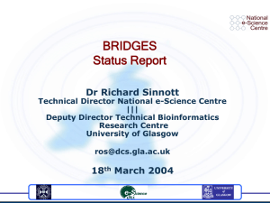 BRIDGES Status Report Dr Richard Sinnott