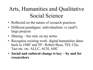 Arts, Humanities and Qualitative Social Science