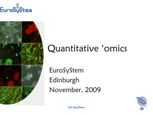 Quantitative ‘omics EuroSyStem Edinburgh November, 2009
