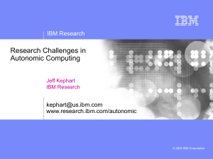 Research Challenges in Autonomic Computing IBM Research