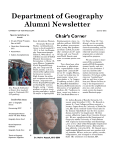 Department of Geography Alumni Newsletter