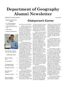 Department of Geography Alumni Newsletter