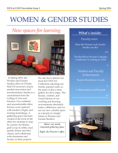 WOMEN &amp; GENDER STUDIES New spaces for learning What’s inside: Faculty news