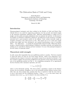 The Dislocation Basis of Yield and Creep