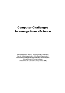 Computer Challenges to emerge from eScience