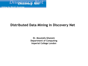 Distributed Data Mining in Discovery Net Dr. Moustafa Ghanem Department of Computing