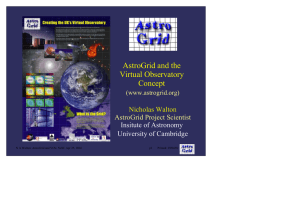 AstroGrid and the Virtual Observatory Concept Nicholas Walton