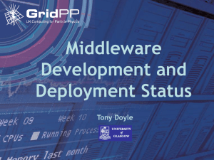 Middleware Development and Deployment Status Tony Doyle