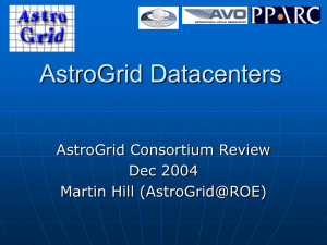 AstroGrid Datacenters AstroGrid Consortium Review Dec 2004 Martin Hill (AstroGrid@ROE)