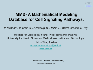 MMD- A Mathematical Modeling Database for Cell Signaling Pathways.